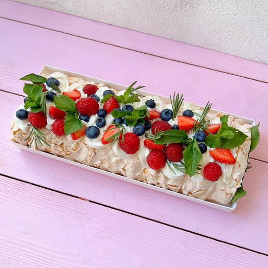 Меренговый рулет «Мята-малина»