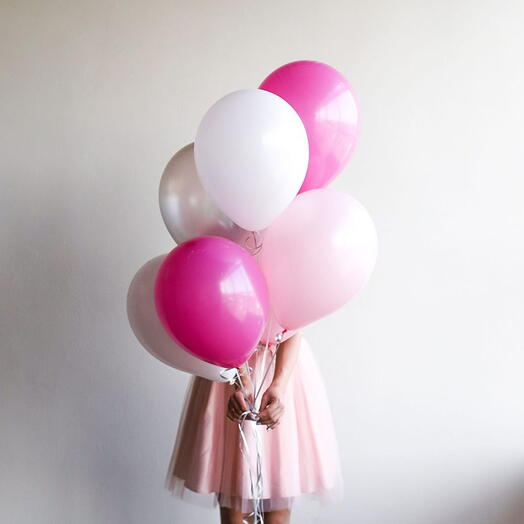 Воздушный фонтан Happy birthday 🎈 набор облако из 7 шаров ☁️️🫧🍭🦄🌻