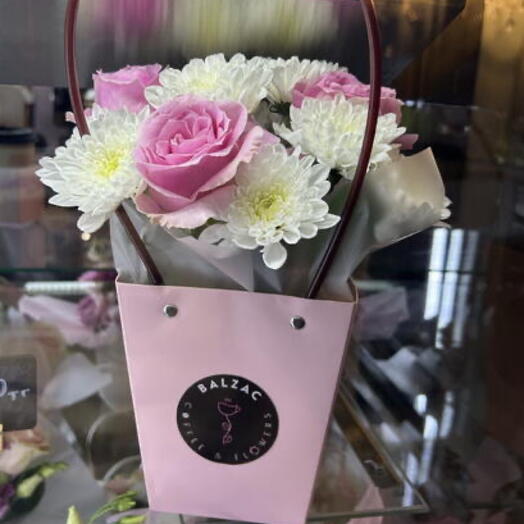 Сумочка цветочная розовая