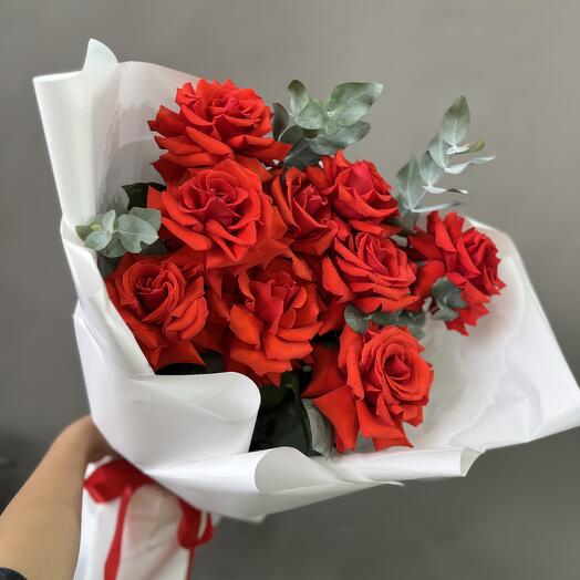 Французские Розы букет Алые