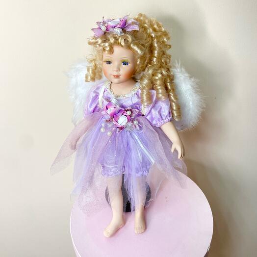 Кукла фарфоровая «Сиреневый Ангел»