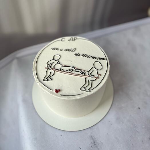 Торт медовик с надписью 1 кг