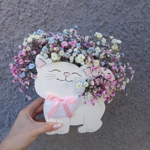 Cute composition of rainbow gypsophila