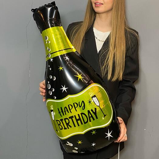 Шар гелиевый в виде шампанского