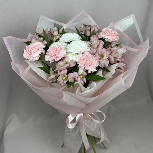 Супер стойкий букет!🌸Хризантема, альстромерия, диантус