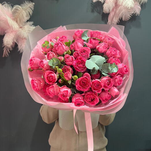 Роза кустовая пионовидная 💝 Букет 11 веток