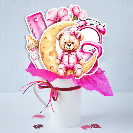 Пряники букет в подарочной упаковке «На выписку Девочка»