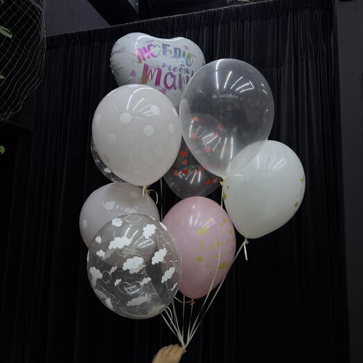 «Люблю тебя мама» сет шаров 9шт