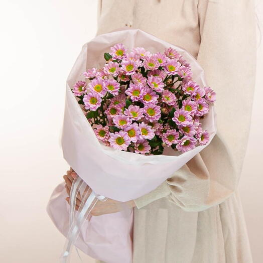 Сантини розовый мини букет les fleur (В0181)