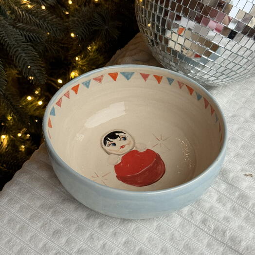 Тарелка глубокая керамическая "Матрешка"