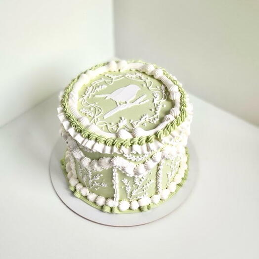 Торт 2кг в стиле ламбет с птичкой для мамы