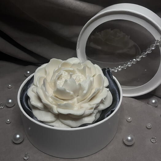 Аромасвеча гигант «Пион» белый