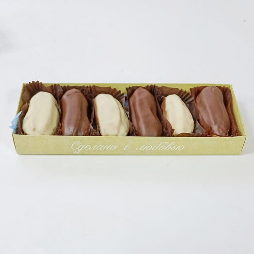 Эклеры заварные с белковым и шоколадным кремом