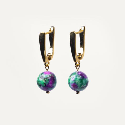 Серьги Мята Цоизит 14K (EAR1141)