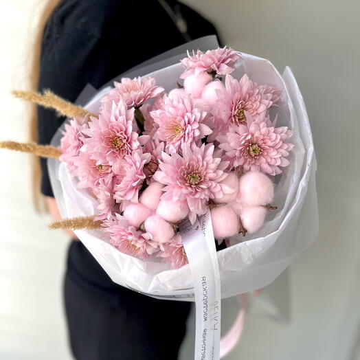 Милый букет сиреневых хризантем 🌸🤍