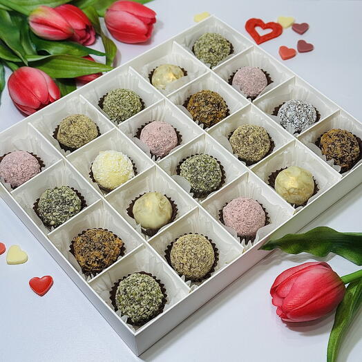 💕Подарочный набор сырных и фруктовых трюфелей. Конфеты ручной работы, 20 шт. на 14 февраля. День всех влюбленных🫰🏼