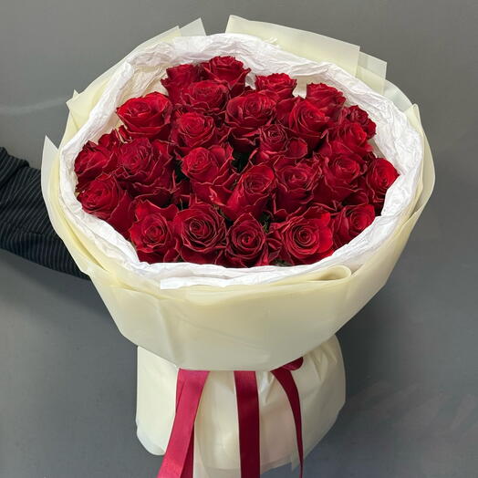Красная  роза 25 шт