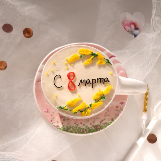 Бенто торт в кружке с 8 марта