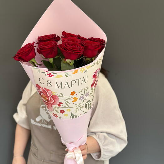 Моно букет из красных роз