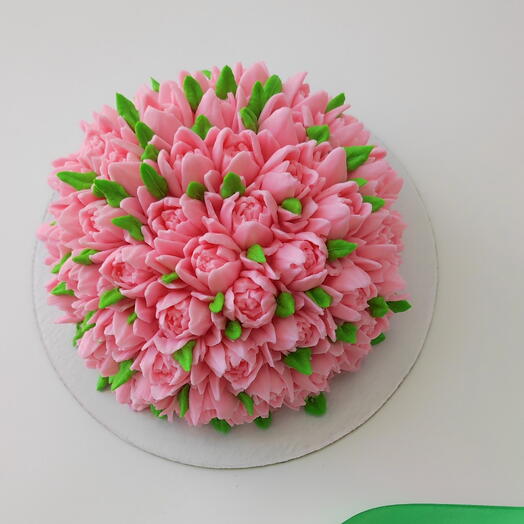 Торт букет розовые тульпанов 🌷