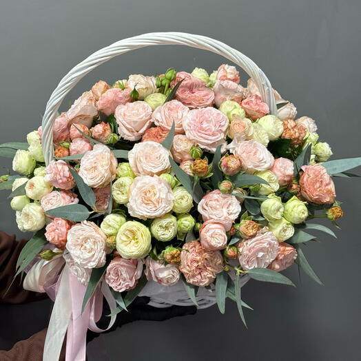 Корзина с цветами Пионовидная роза ️