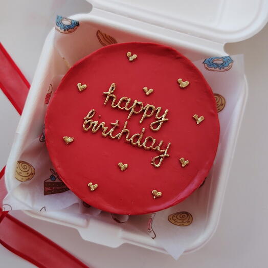 Бенто торт красный на день рождения happy birthday