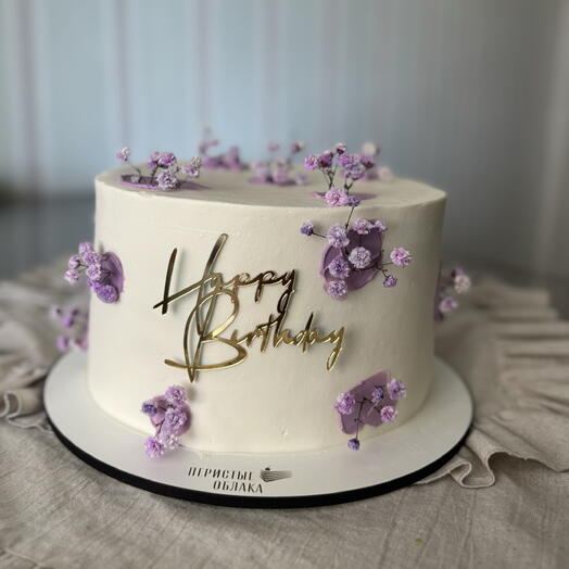 Торт happy birthday с гипсофилой 2 кг