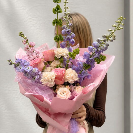Композиция букет цветы из роз, Матиолы💟