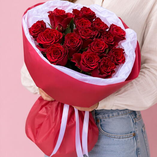 15 красных роз Кения🌹