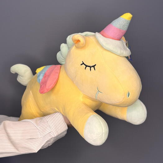 Игрушка Единорог большой желтый