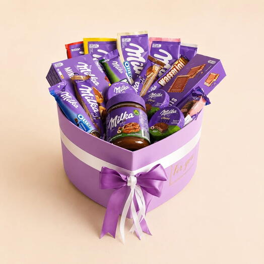 Подарочная коробка сладостей Milka «Фиолетовое сердце»