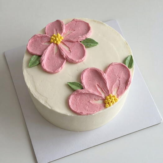 Vegan bento cake without sugar and gluten with flowers