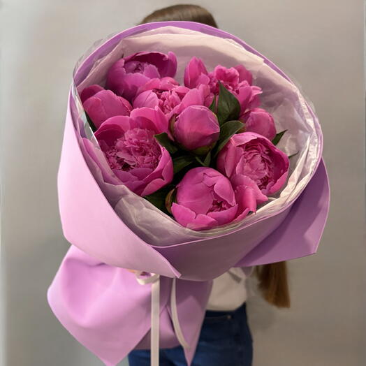 Фиолетовые Пионы 💜 9 штук