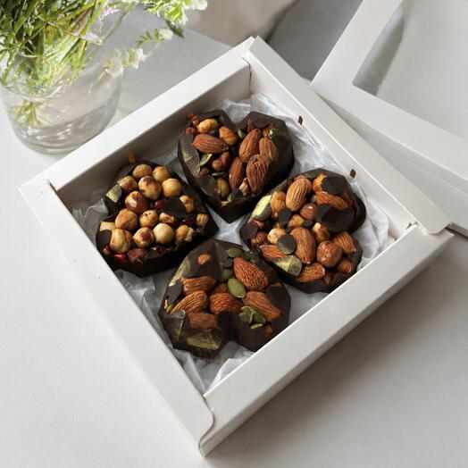 Nut-Filled Chocolate Hearts Gift Box