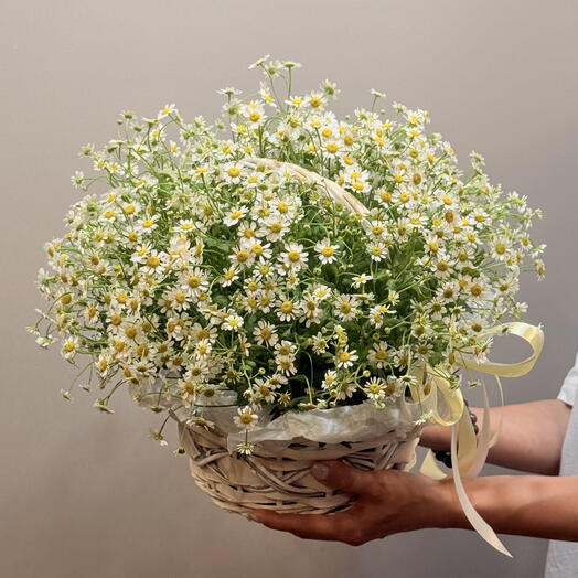 Корзина с ромашками День семьи