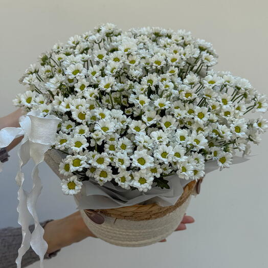 Корзинка с ромашками