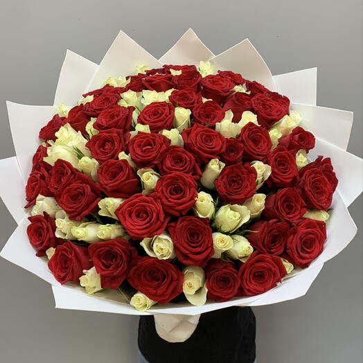 Букет 101 роза 🌹🤍️‍🩹