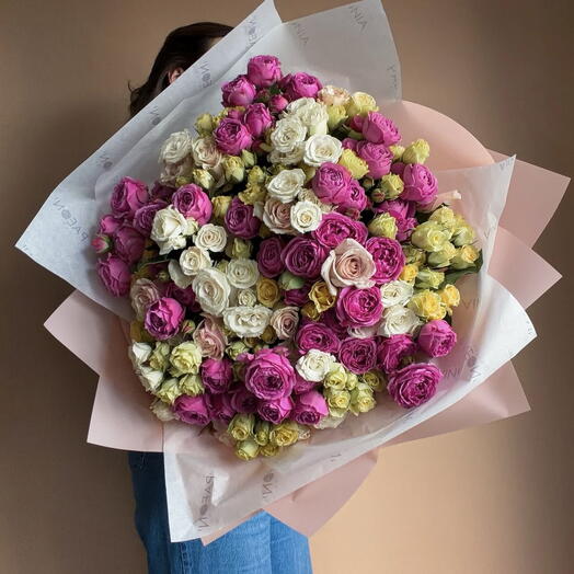 Pink   Cream Rose Bouquet