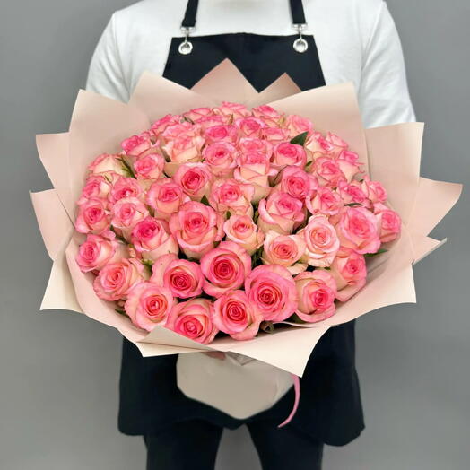 Розы Джумилия 51шт в букете Flowerstorg N1128