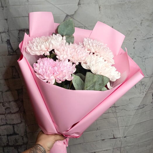 Букет из розовой хризантемы 🌸
