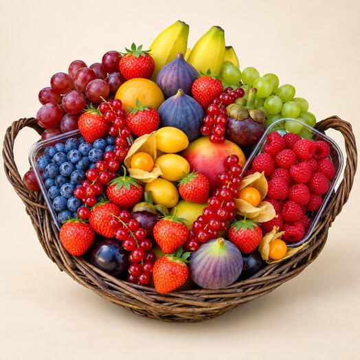 Fruit basket "Fruit salute" / weight: 7.4 kg / size: 40*33*66 / fresh fruit / gift set / gift basket
