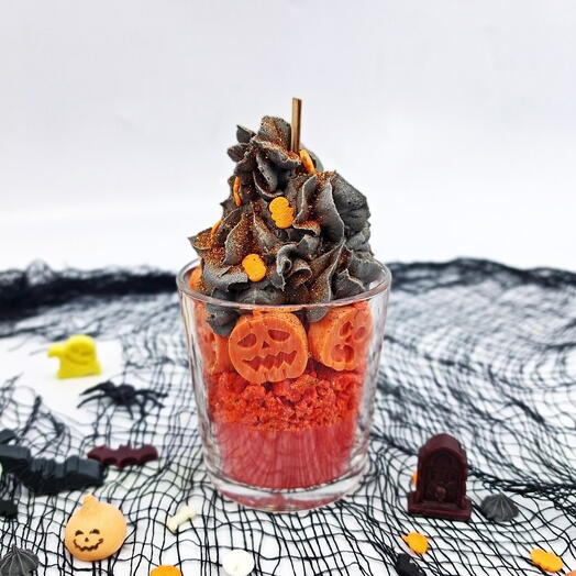Десертная свеча в стакане ручной работы на Хэллоуин Halloween
