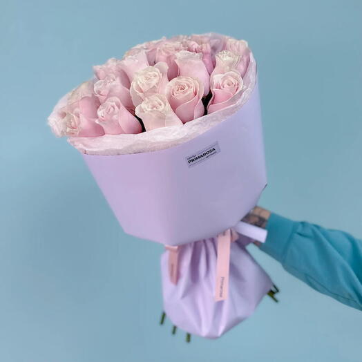 Букет из 25 роз Pink Mondial «Розовая дымка» 🌸 38669