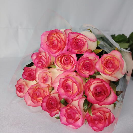 🤩Пачка Розовые розы 15 штук сорт Джумилия (Jumilia), 50 см