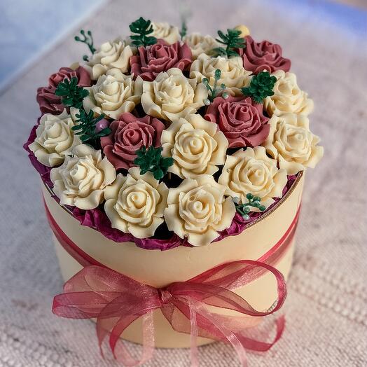 Flores de chocolate en Caja