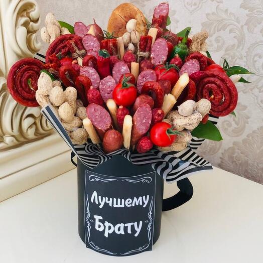 Men's Bouquet with Snacks for the best brother