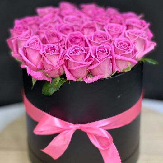 29 розовых роз в коробке 😍🥰
