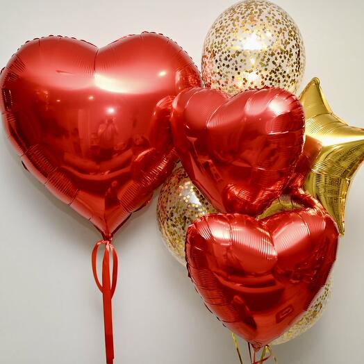 A set of balloons For your beloved Big Heart and Fountain