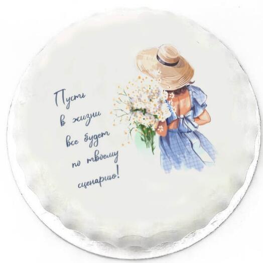 Муссовый торт-открытка девушке/женщине