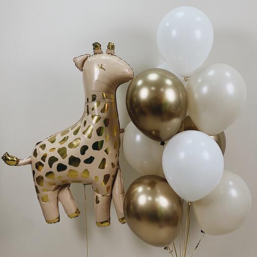 Жираф и связка в нежных тонах